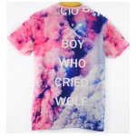 Pink Smoke Cloud Boyfriend Who Cried Wolf Short Sleeves Mens T-Shirt